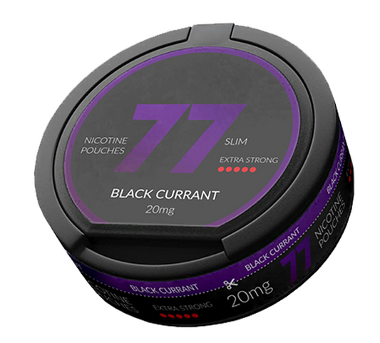 77 Black Currant Slim Extra Strong All White Portion