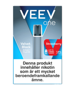 VEEV ONE Pod Device Velvet Black och Pod Strawberry 20mg